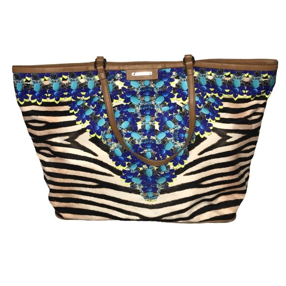 Stella & Dot Handbags - Stella & Dot Jeweled Zebra Capri Tote